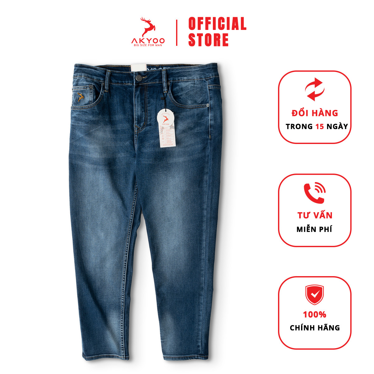 Quần jean nam bigsize akyoo 80-140k quần jean nam co giãn, bigsize nam akyoo