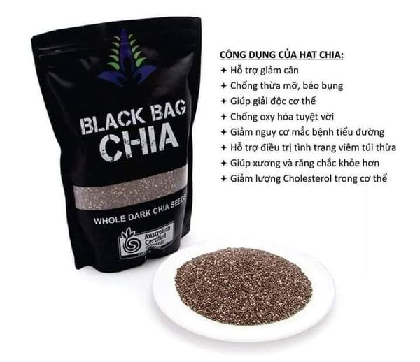 Hạt chia đen nhập khẩu Úc túi 500 gr thương hiệu Hạt Sấy Thành Công