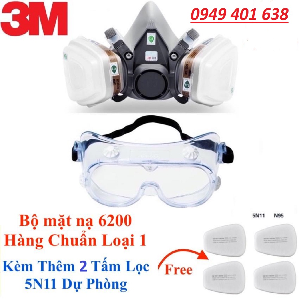 Mặt nạ phòng độc, chống độc, phun sơn khói bụi tặng kèm 2 bông lọc