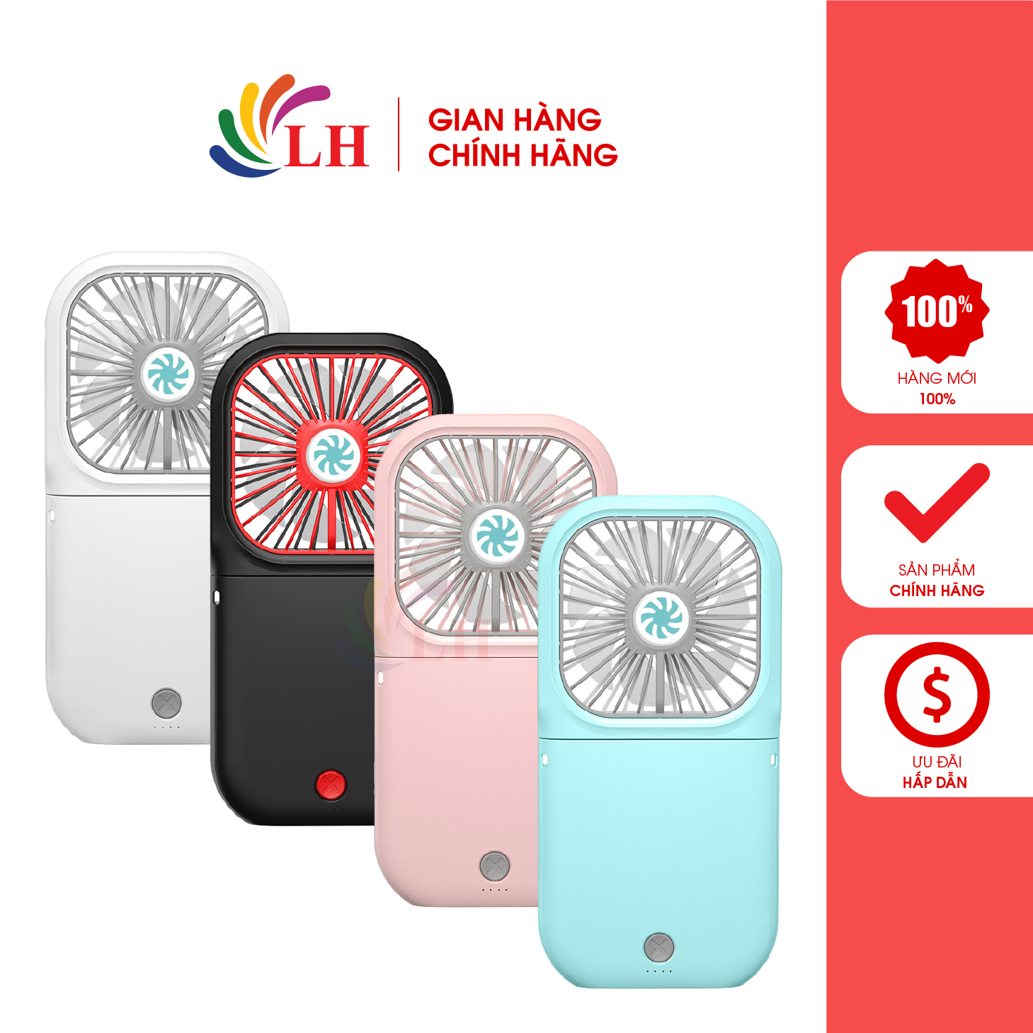Quạt cầm tay mini Sendem F20 - Động cơ mạnh mẽ, pin 3000mAh, nhiều chế độ gió khác nhau