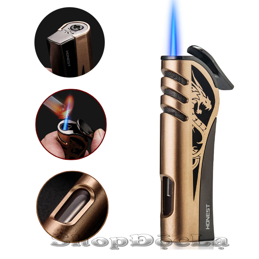 Bật Lửa Khò Honest Hình Rồng Cao Cấp Kèm Hộp Quà BCZ 457