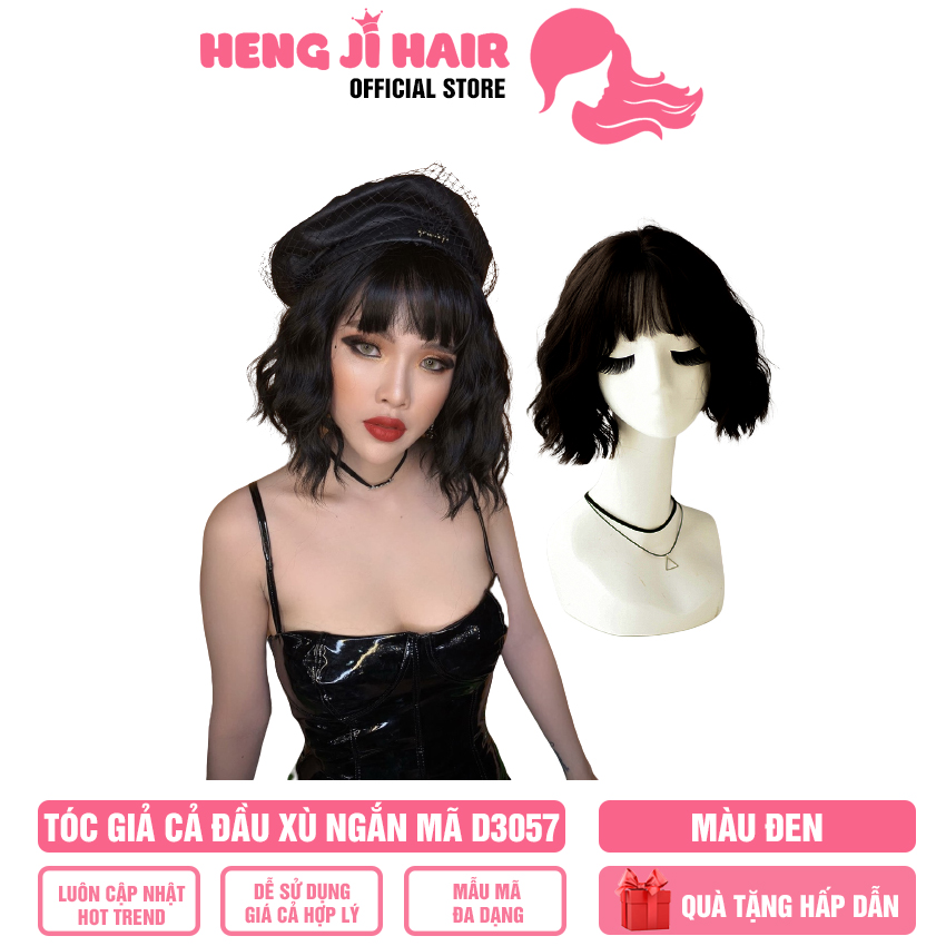 [TẶNG QUÀ 59K] Tóc Giả Nữ Nguyên Đầu Xù Ngắn Mã D3057 HH119 Chắc Chắn, Không Sợ Rơi Khi Hoạt Động Mạnh, Hàng Có Sẵn, Cam Kết Cả Về Chất Liệu Cũng Như Hình Dáng - Hengji Hair Official Store