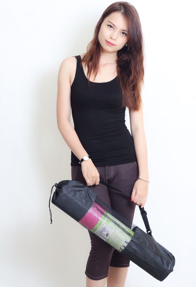 Thảm tập yoga pvc 173x61x0,5 cm tặng kèm túi đựng
