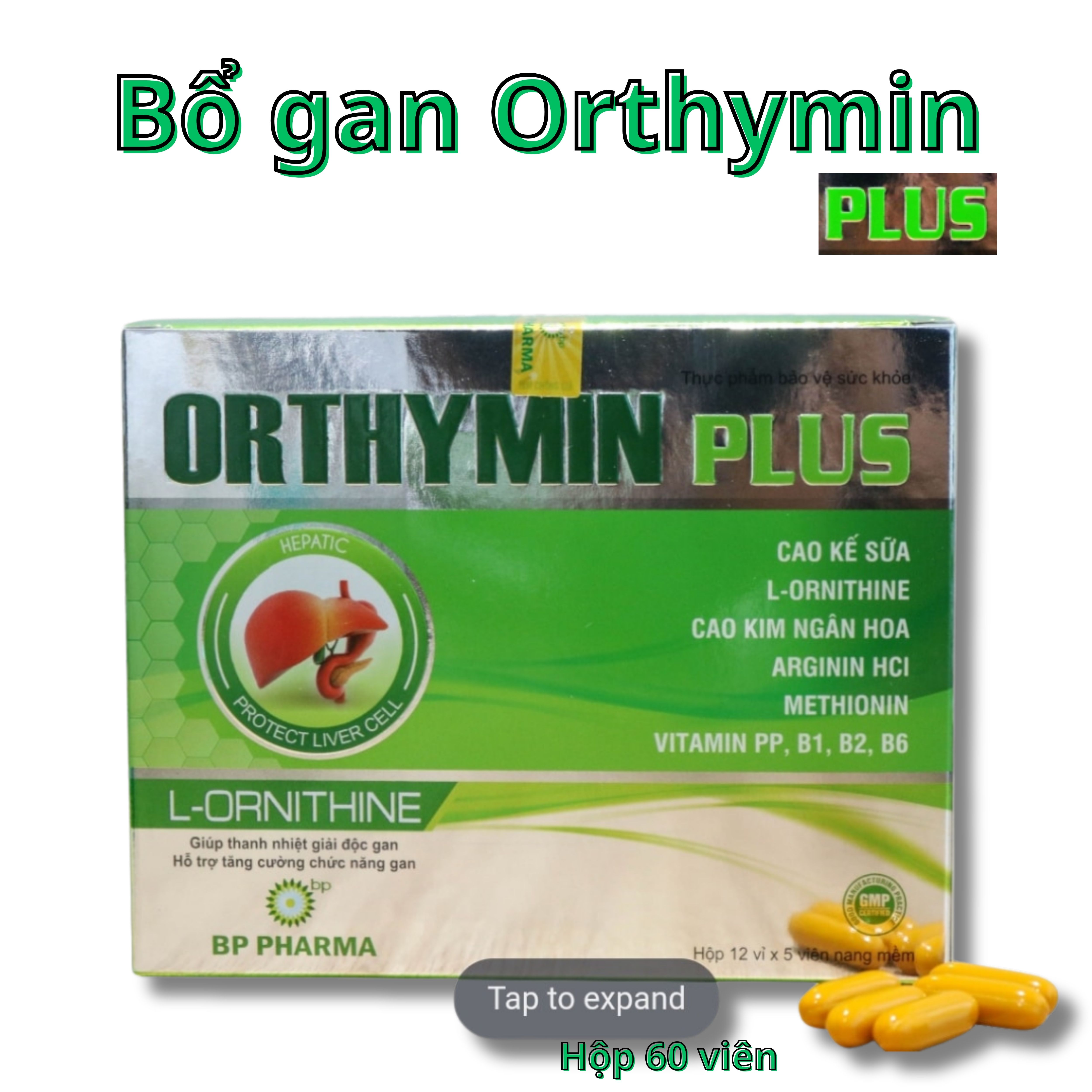 Orthymin plus - bổ gan, hạ men gan, tăng cường chức năng gan