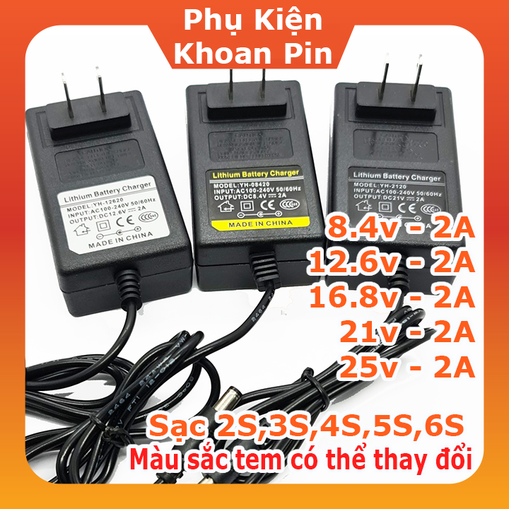 Sạc pin 3s 4S 5S 6S - 12,6V ,16.8v ,21v ,25.2v 2A dùng cho pin Li-ion (P034)
