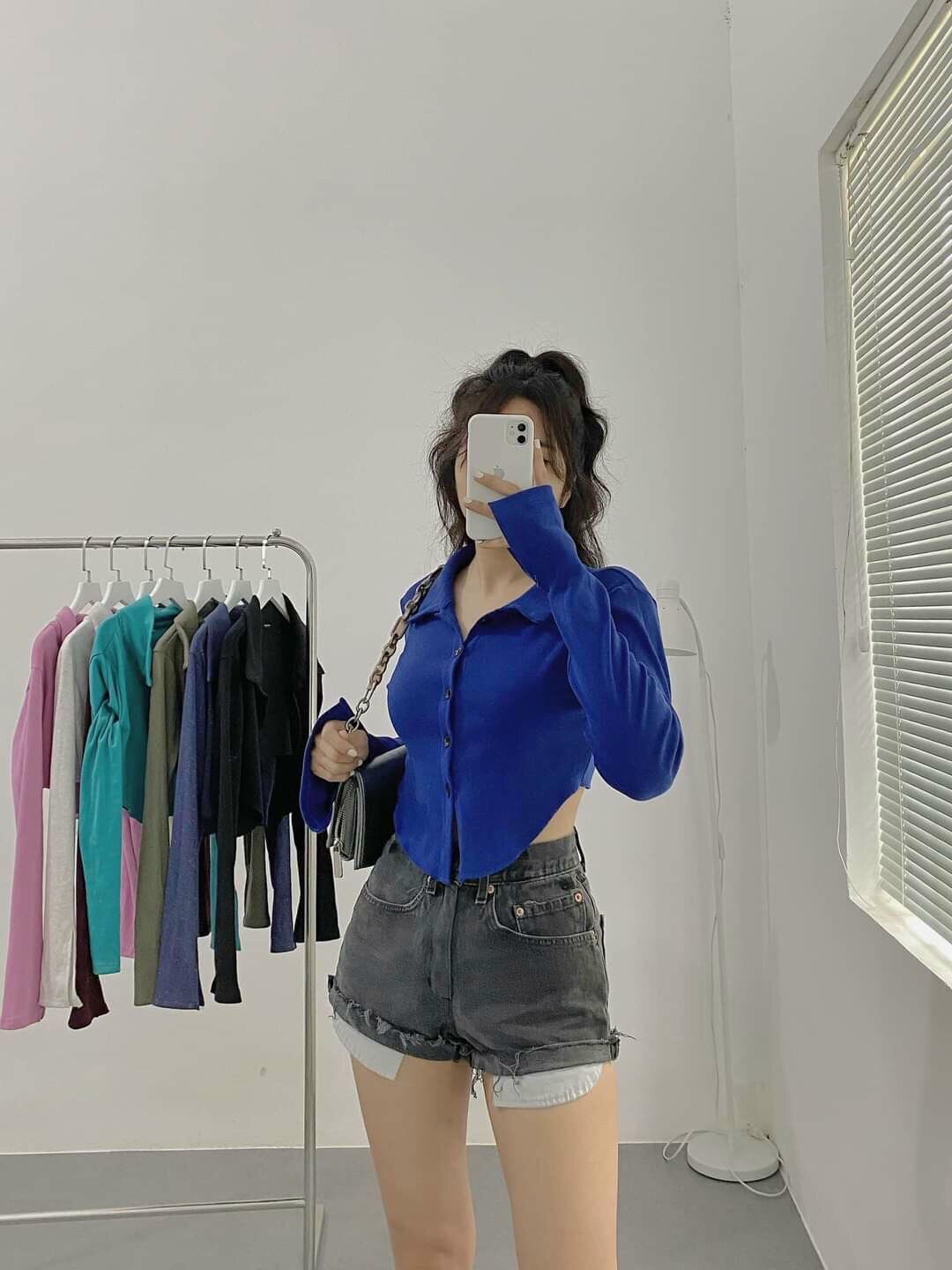 [HOÀN TIỀN 50K + ÁP MÃ GIẢM SÂU 8%] STYLE ÁO KIỂU ÁO CROPTOP KIỂU CỔ SƠ MI VẠT BẦU FROM DƯỚI 50KG