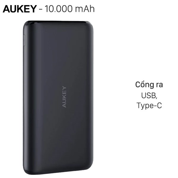 Pin sạc dự phòng Polymer 10.000mAh Type C Aukey PB-XN10 Đen ( Likenew )