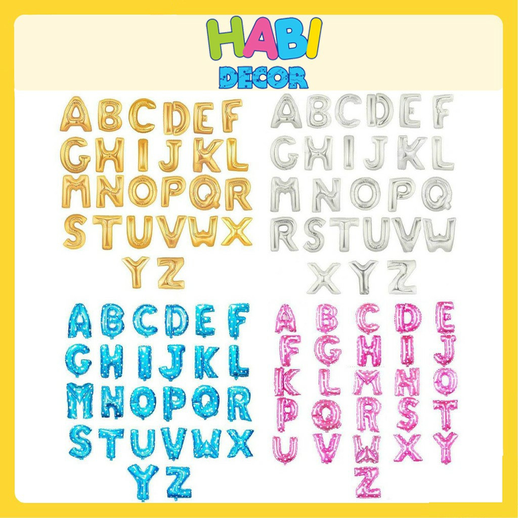 [5k/chữ] Bóng chữ cái ghép tên trang trí sinh nhật, happy birthday, thôi nôi, đầy tháng cho bé trai, bé gái BB03