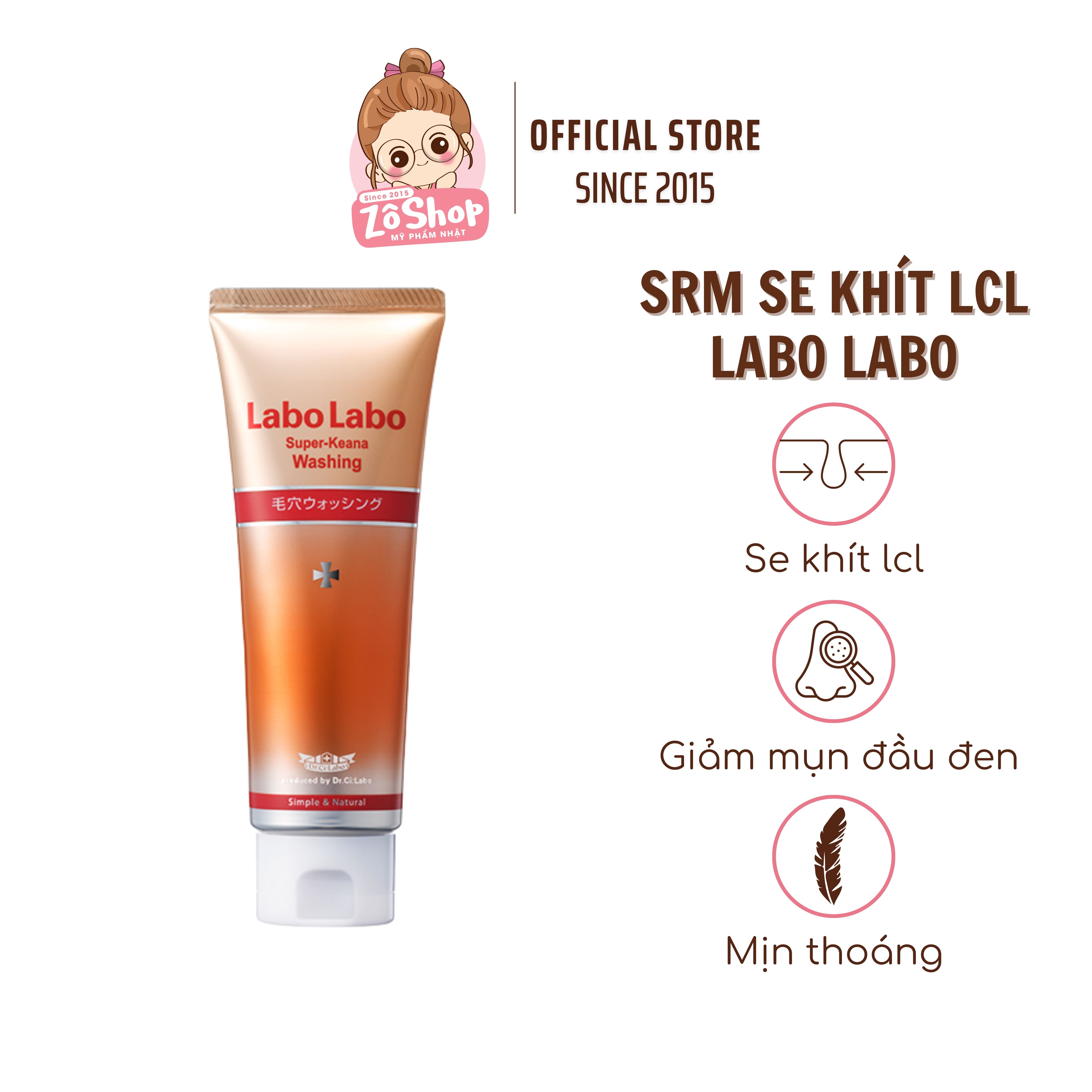 Sữa rửa mặt giảm mụn đầu đen, bã nhờn, se khít lỗ chân lông - Labo Labo Super Keana