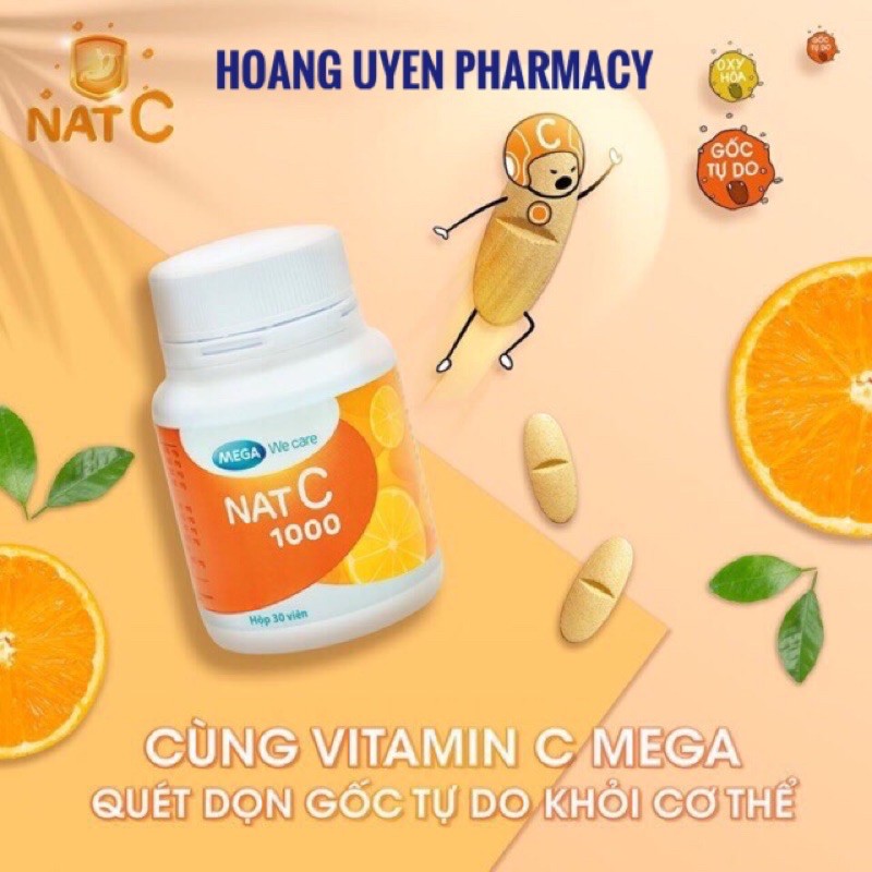 Nat c 1000 - mega chai 30 viên