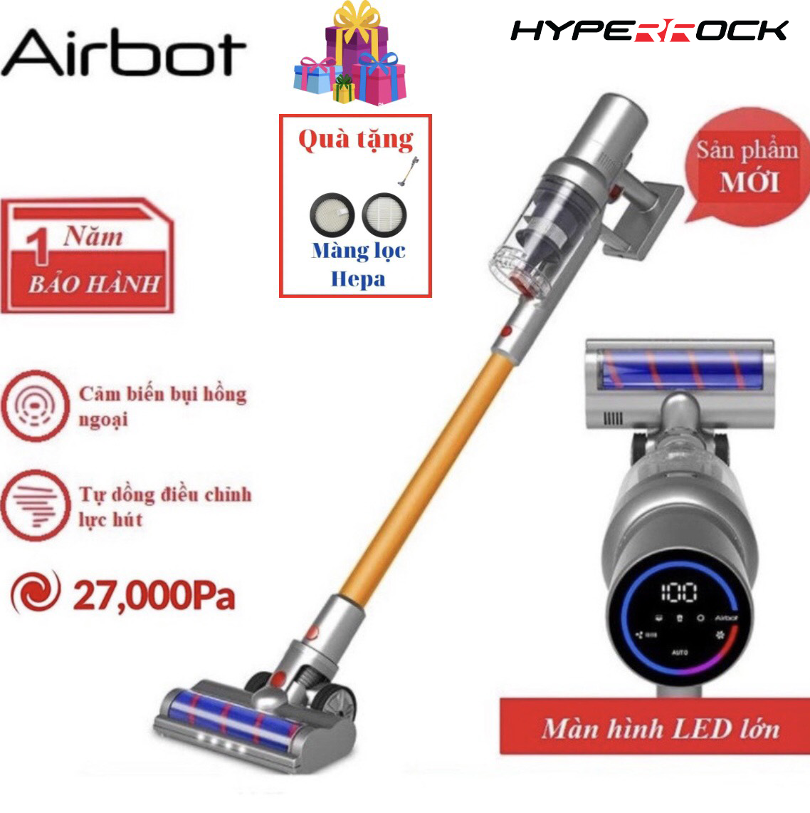 Máy Hút Bụi Không Dây Airbot Phiên Bản Hypersonics Pro Tự Động Cảm Biến Bụi