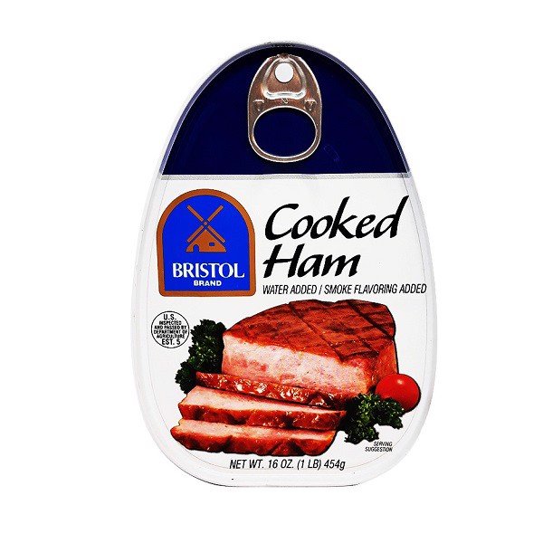 Thịt hộp giăm bông Cooked Ham Bristol 454g - nhập khẩu Mỹ