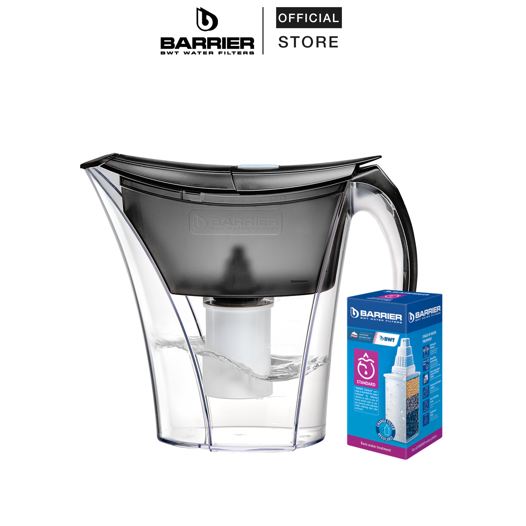 Combo Barrier: Ca Lọc Nước Smart 3.3L + 1 Lõi Lọc Nước FC-STD - Đen