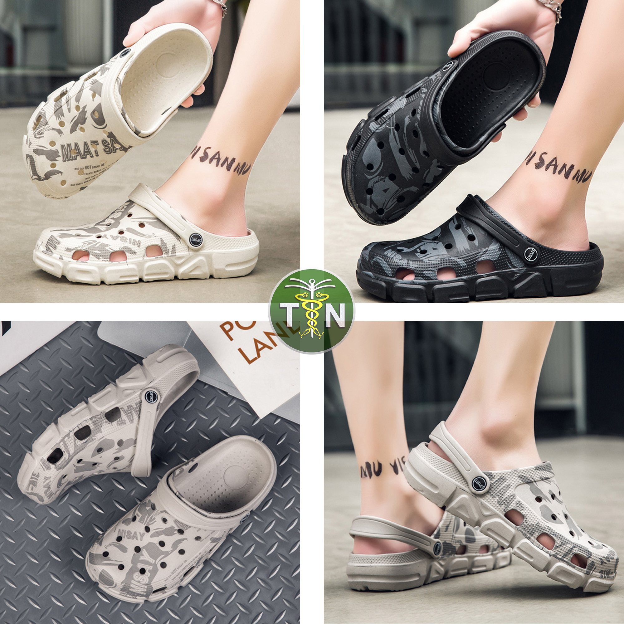 Dép crocs loại 2.2 simple art - cross, dép sục tn medical