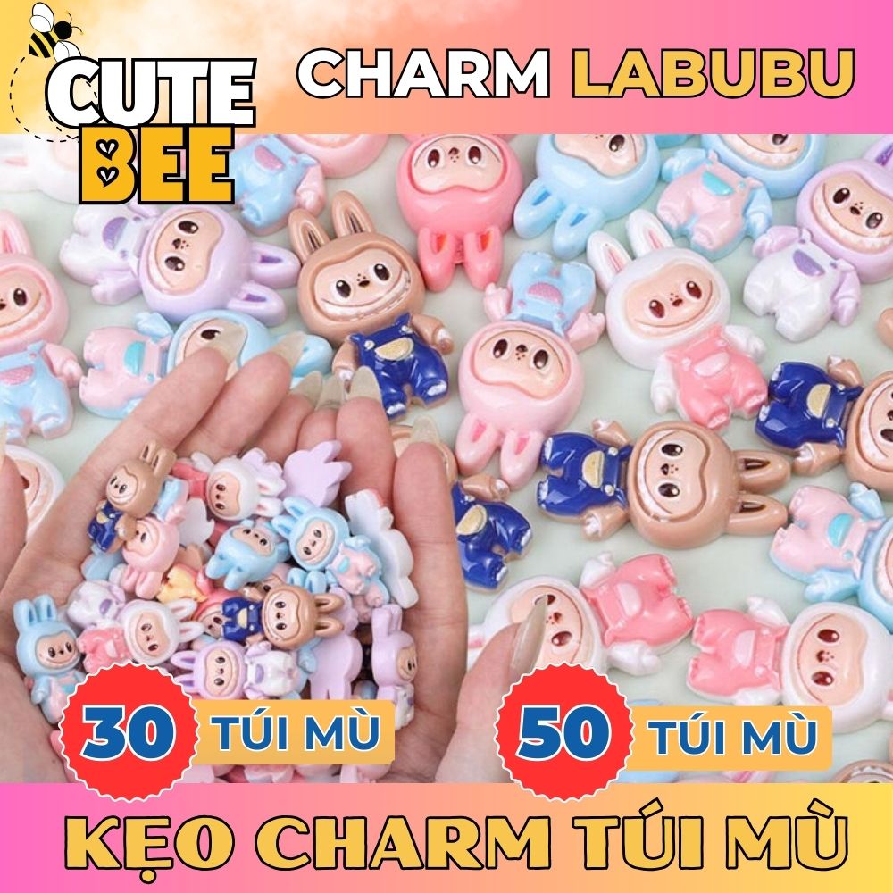 Set 10 túi mù labubu, kẹo charm labubu nhỏ không phát sáng Đồ chơi CUTE BEE