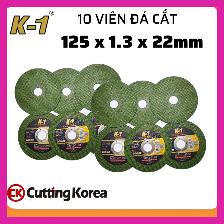 10 viên đá cắt sắt 125 | đá cắt k1 xanh | đá cắt sắt 1 tấc 2