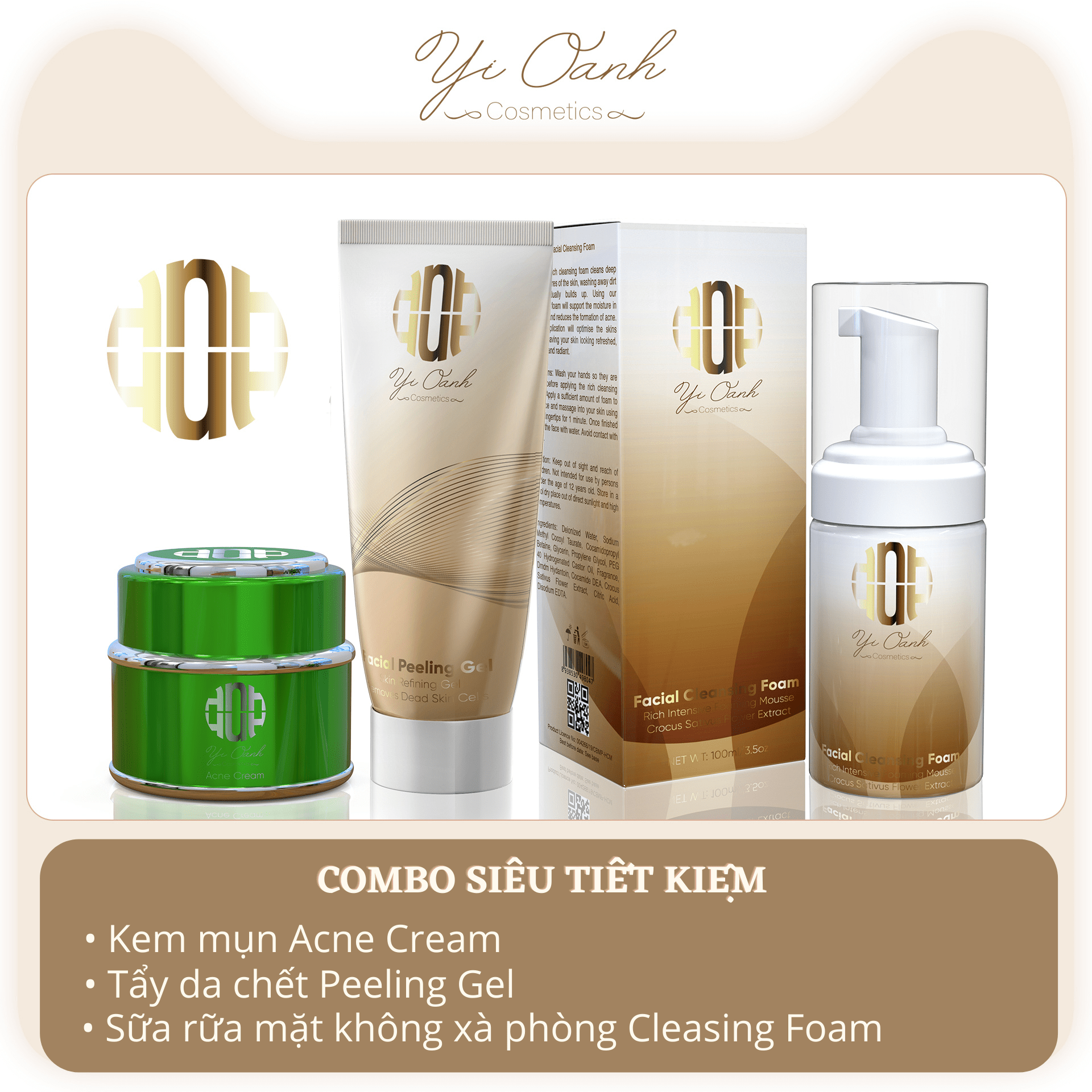 Combo siêu tiết kiệm Cleansing Foam + Peeling Gel + Acne Cream