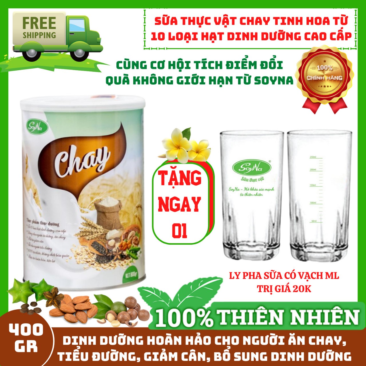 Sữa hạt chay soyna 400g - cung cấp nguồn dinh dưỡng thanh khiết - sữa thực vật 10 loại hạt cao cấp