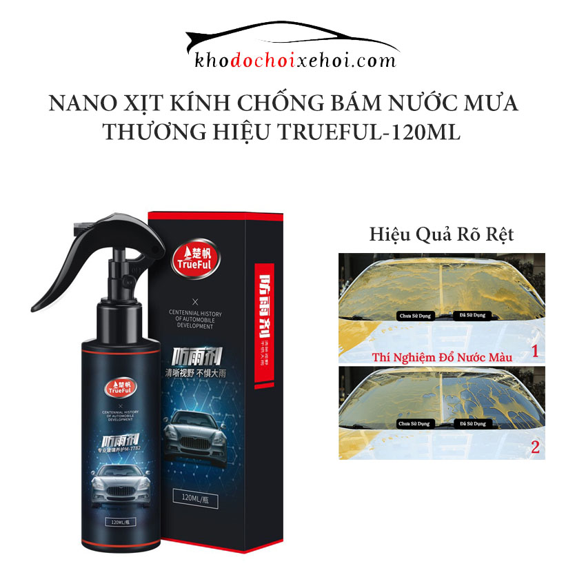 Nano Xịt Kính Chống Bám Nước Mưa Thương Hiệu TrueFul 120ML