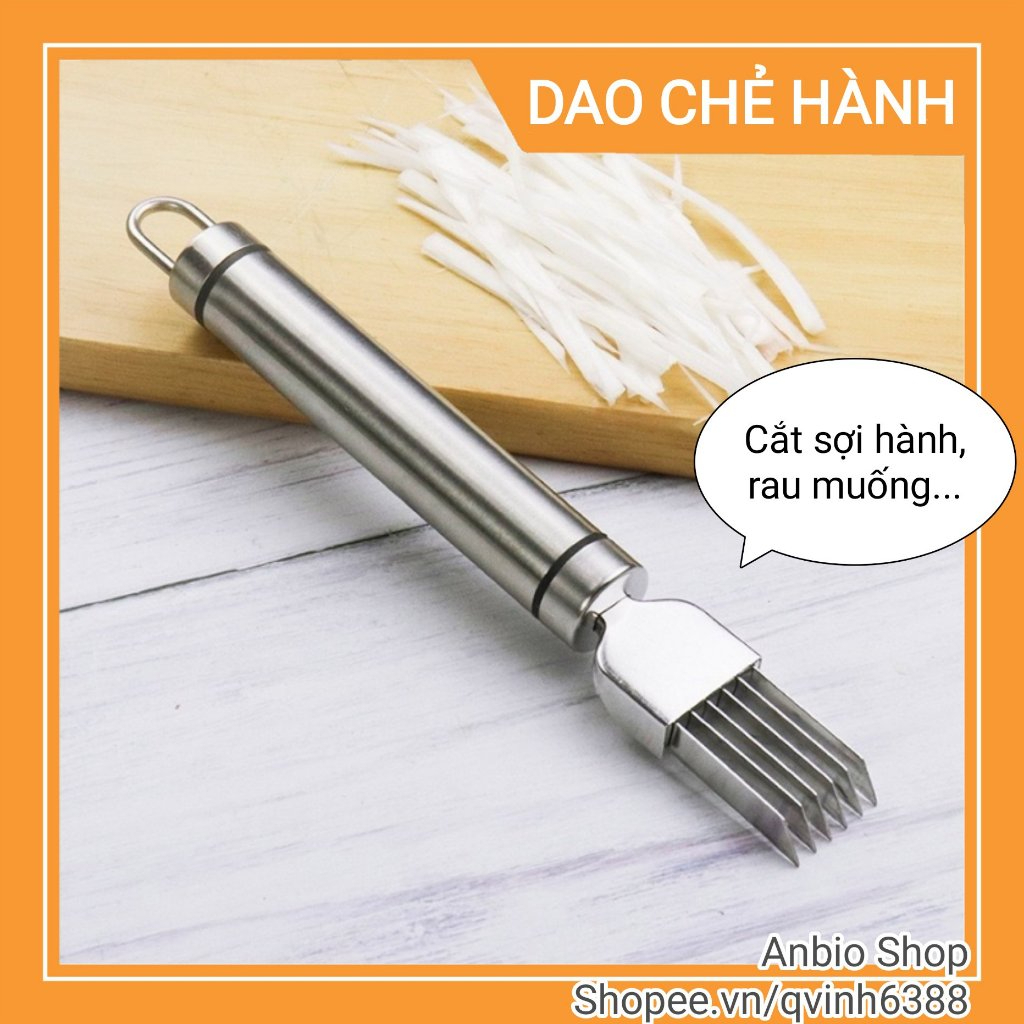 Dụng Cụ Cắt Tỉa Hành Nhiều Lưỡi Tiện Dụng,Dao Cắt Sợi Hành, Chẻ Sợi Rau Muống, Thép Không Gỉ Có Nắp Đậy Lưỡi Dao