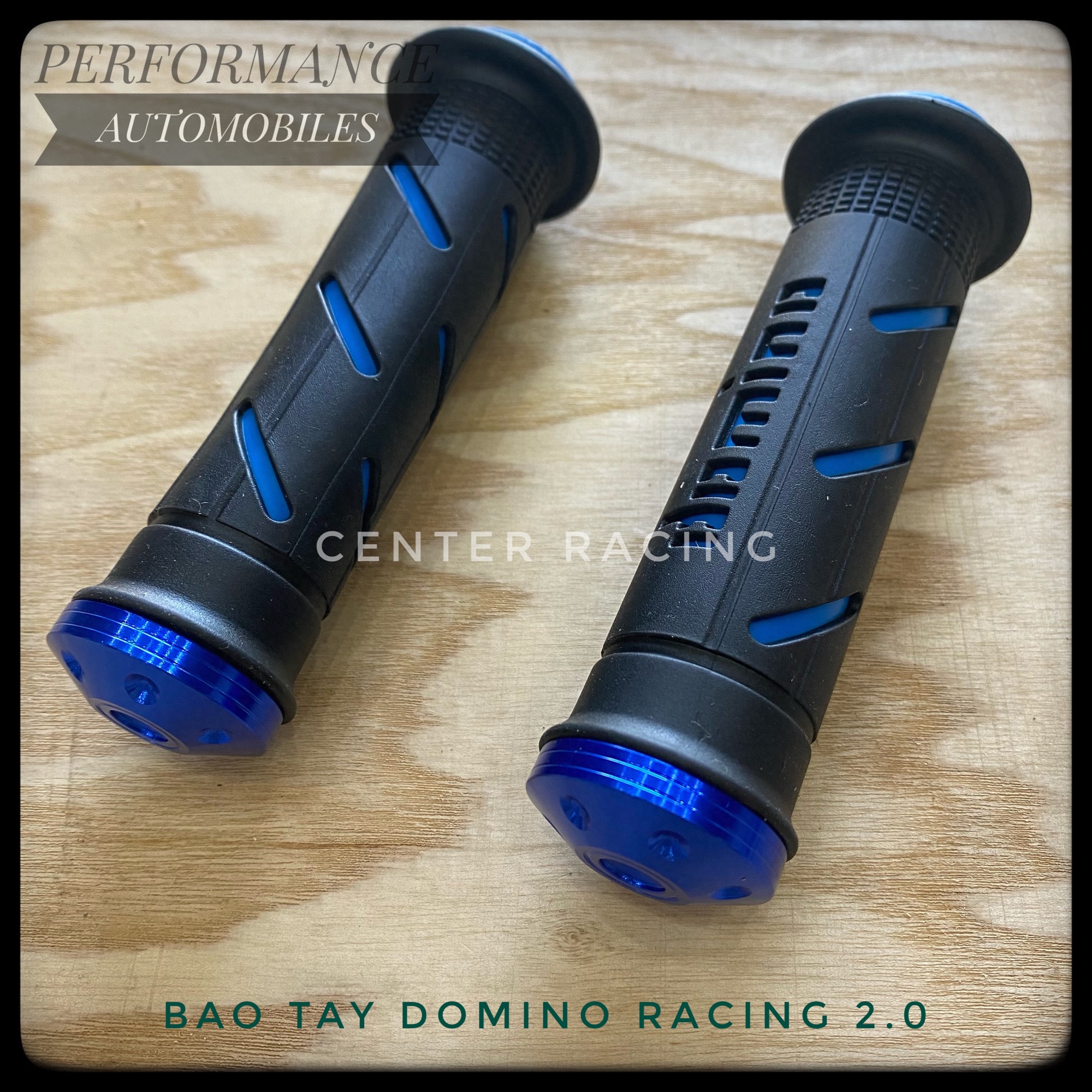 Bao tay xe máy Domino có gù màu xanh 2.0