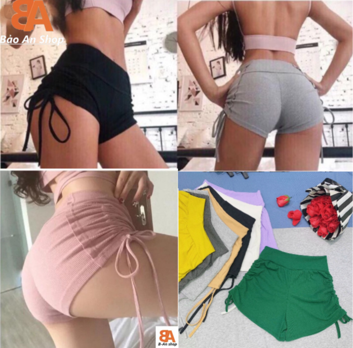 Quần short rút dây đùi tập gym được