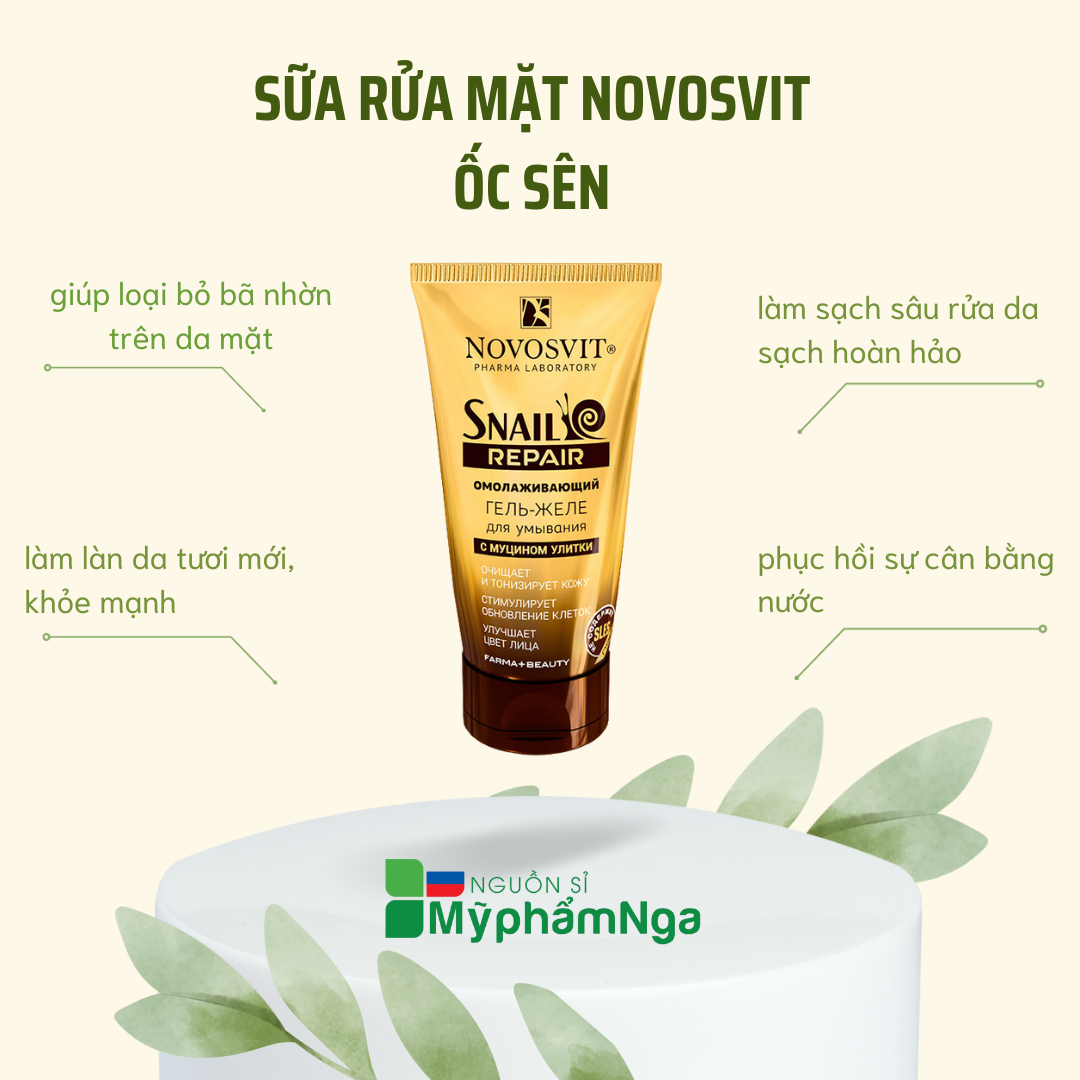 Sữa rửa mặt Novosvit Ốc sên trẻ hoá da