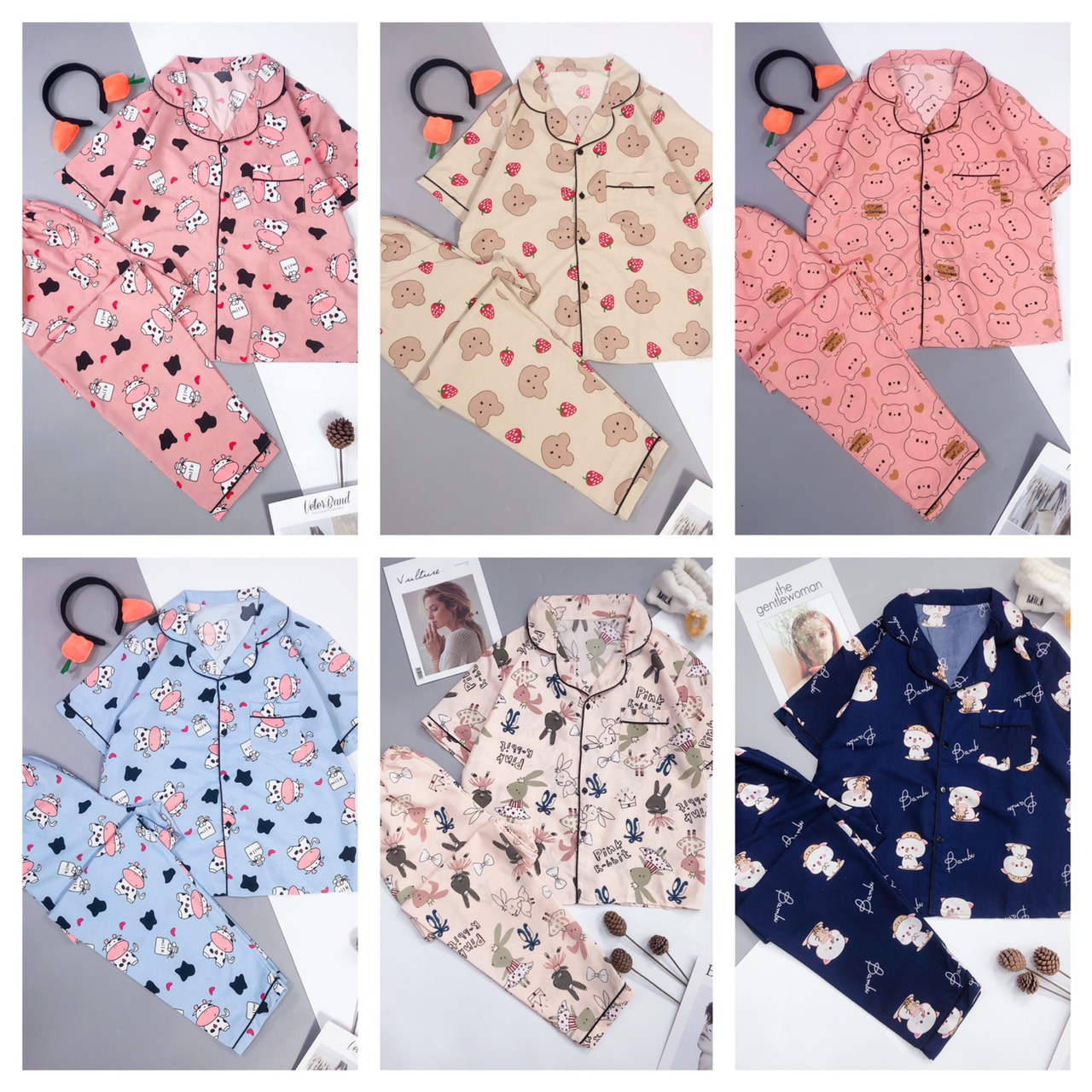 Bộ ngủ Pijama quần dài áo ngắn tay hàng loại 1 chuẩn xịn bộ mặc nhà pijama loại CỘC DÀI