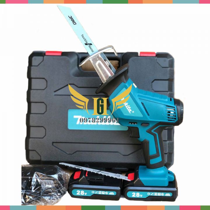 Máy cưa kiếm makita dùng pin 28v, 2 pin bảo hành 12 tháng