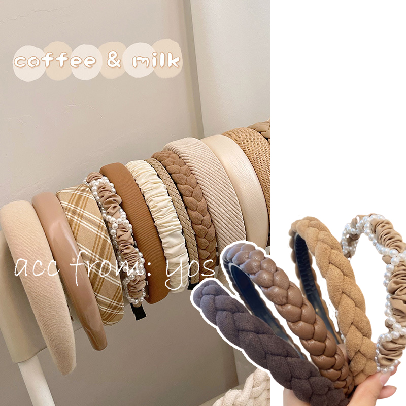 [Có sẵn] Băng đô cài tóc tone màu trà sữa HOT TREND xinh xắn cho nữ