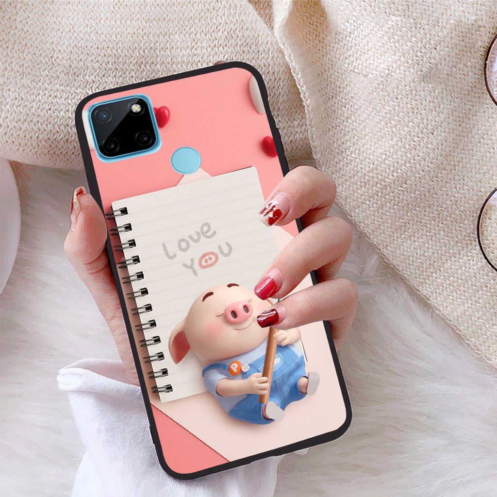Ốp lưng Realme C21Y viền dẻo TPU BST Pig Cute