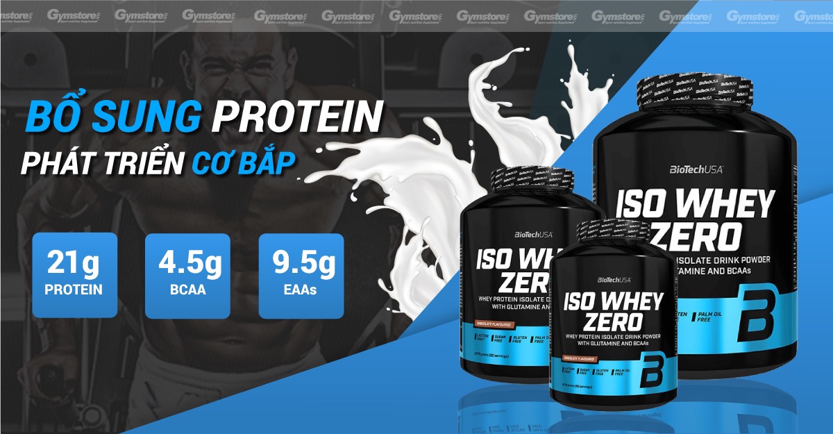 whey protein biotech usa iso whey zero 5lbs (2.3kgs) 90 lần dùng - sữa dinh dương tăng cơ nuôi cơ phục hồi cơ bắp cho người chơi thể thao tập gym 2