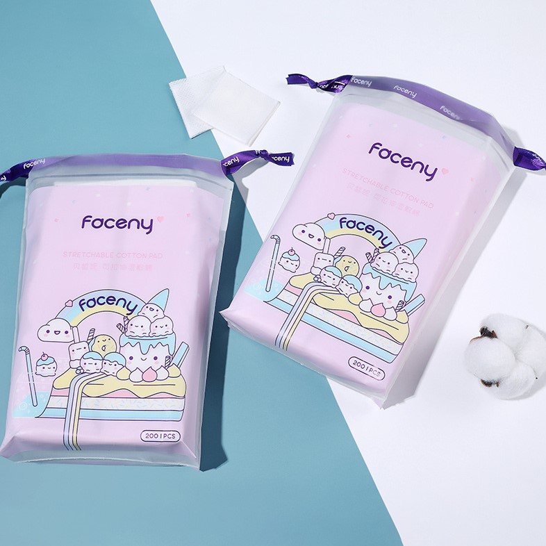 Bông đắp toner, bông đắp mặt nạ FACENY Stretchable Cotton Pad 200 miếng