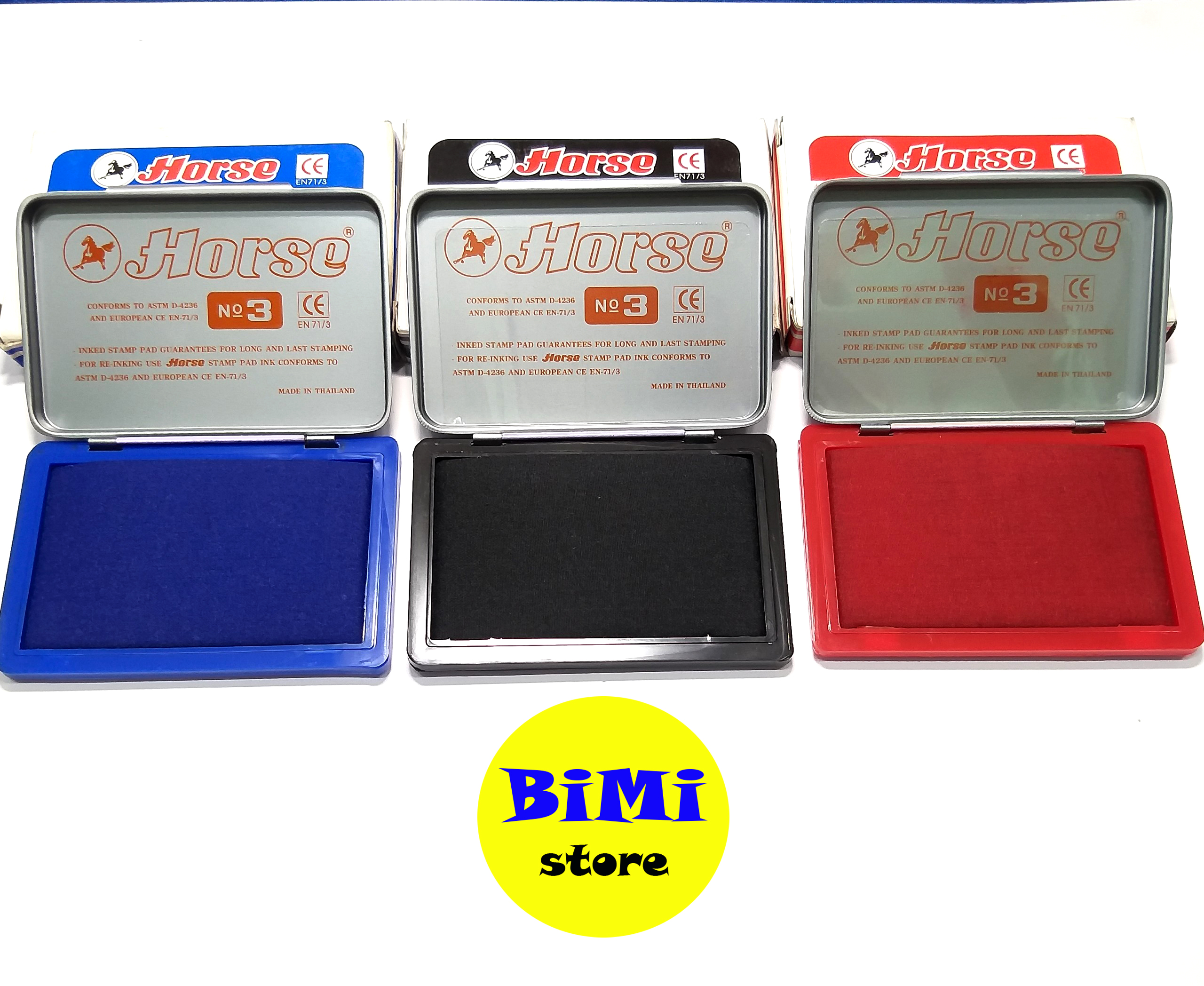 [HCM]Khay mực lăn tay - Tampon - Hộp dấu Horse No.3 - BiMi store 4.9