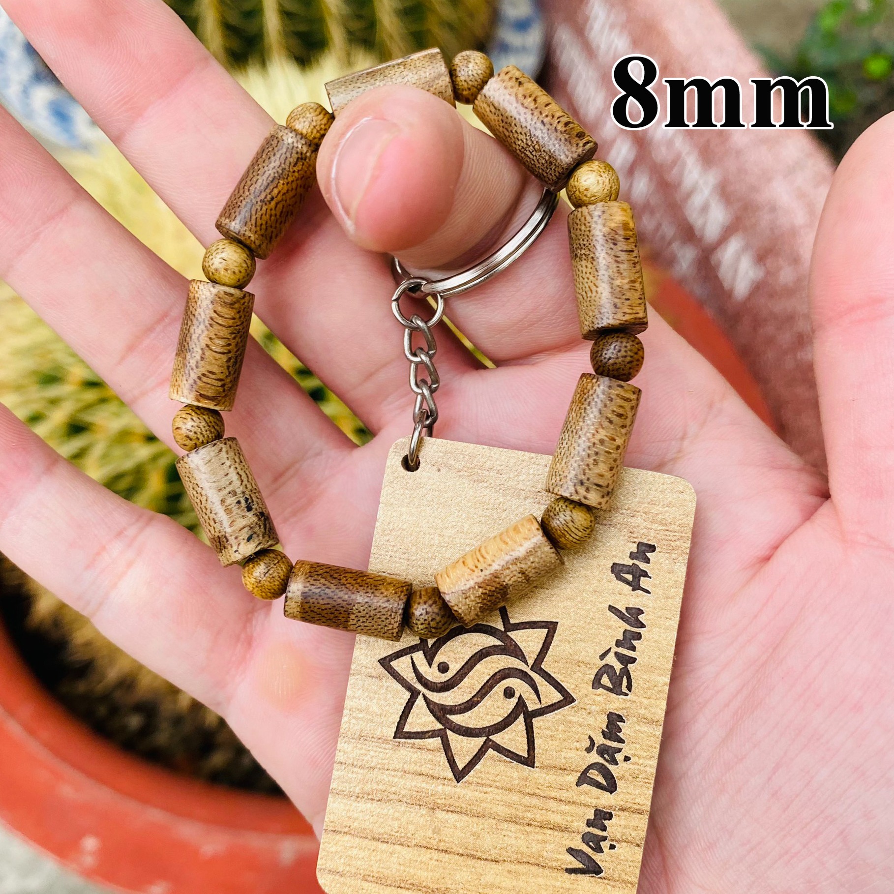 Vòng tay trầm hương phong thủy trụ trúc 9 trụ 9 tròn nam nữ Sơn Mộc Hương từ trầm tốc tự nhiên giúp mang lại may mắn bình an và tài lộc cho người đeo Mỹ Phẩm Sỉ Emer