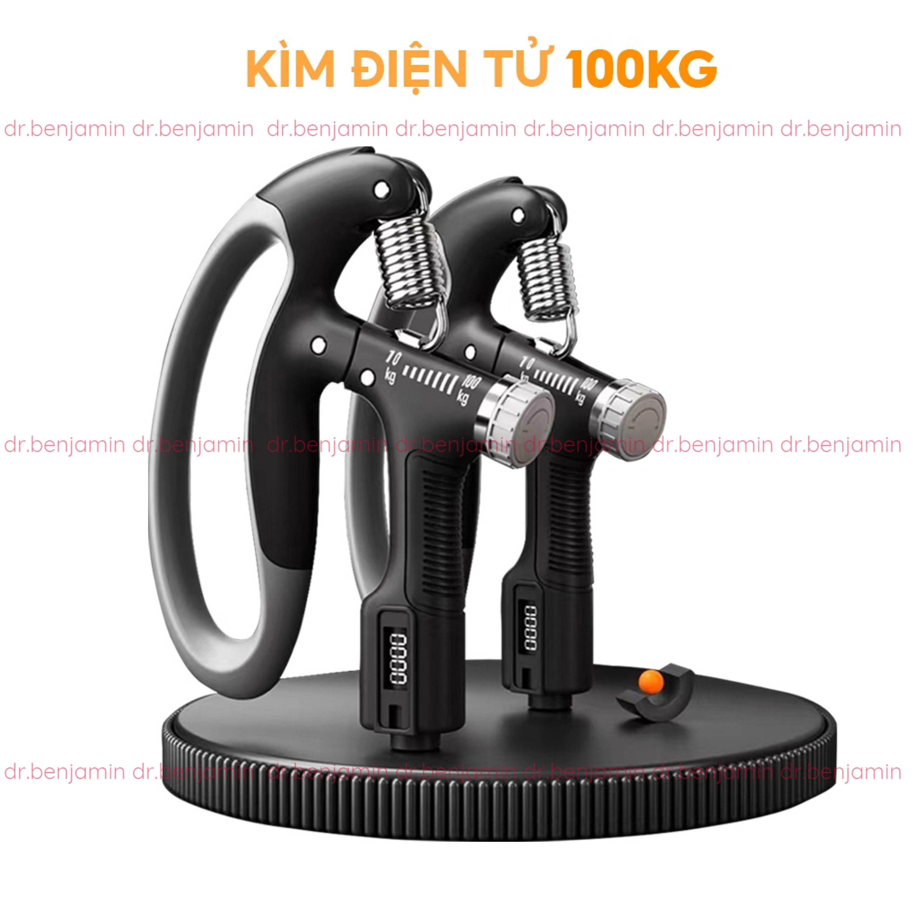 Kìm Bóp Tay, Kìm Tập Cơ Tay, Dụng Cụ Tập Gym Tại Nhà Điều Chỉnh Lực Có Đếm 10-100kg