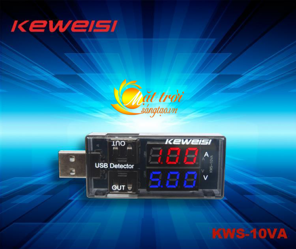 Usb đo điện áp, dòng sạc cổng usb 2in1 keweisi