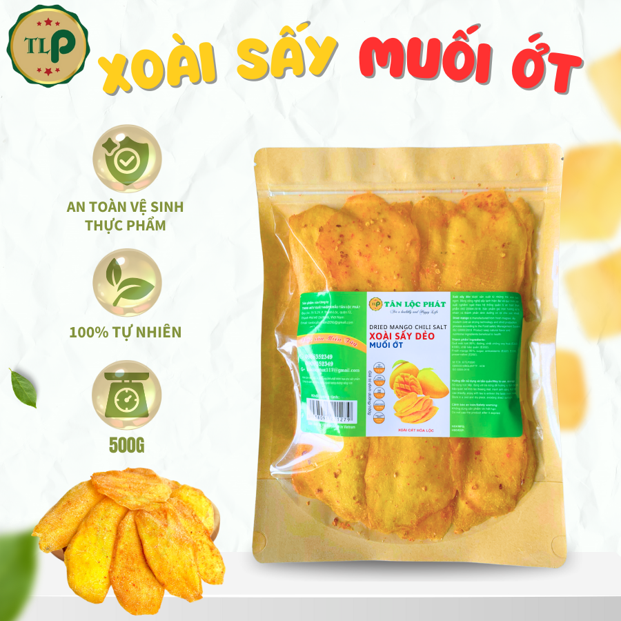 XOÀI SẤY MUỐI ỚT TÂN LỘC PHÁT BỊCH 500G | SẤY THĂNG HOA | Đồ ăn vặt yêu thích