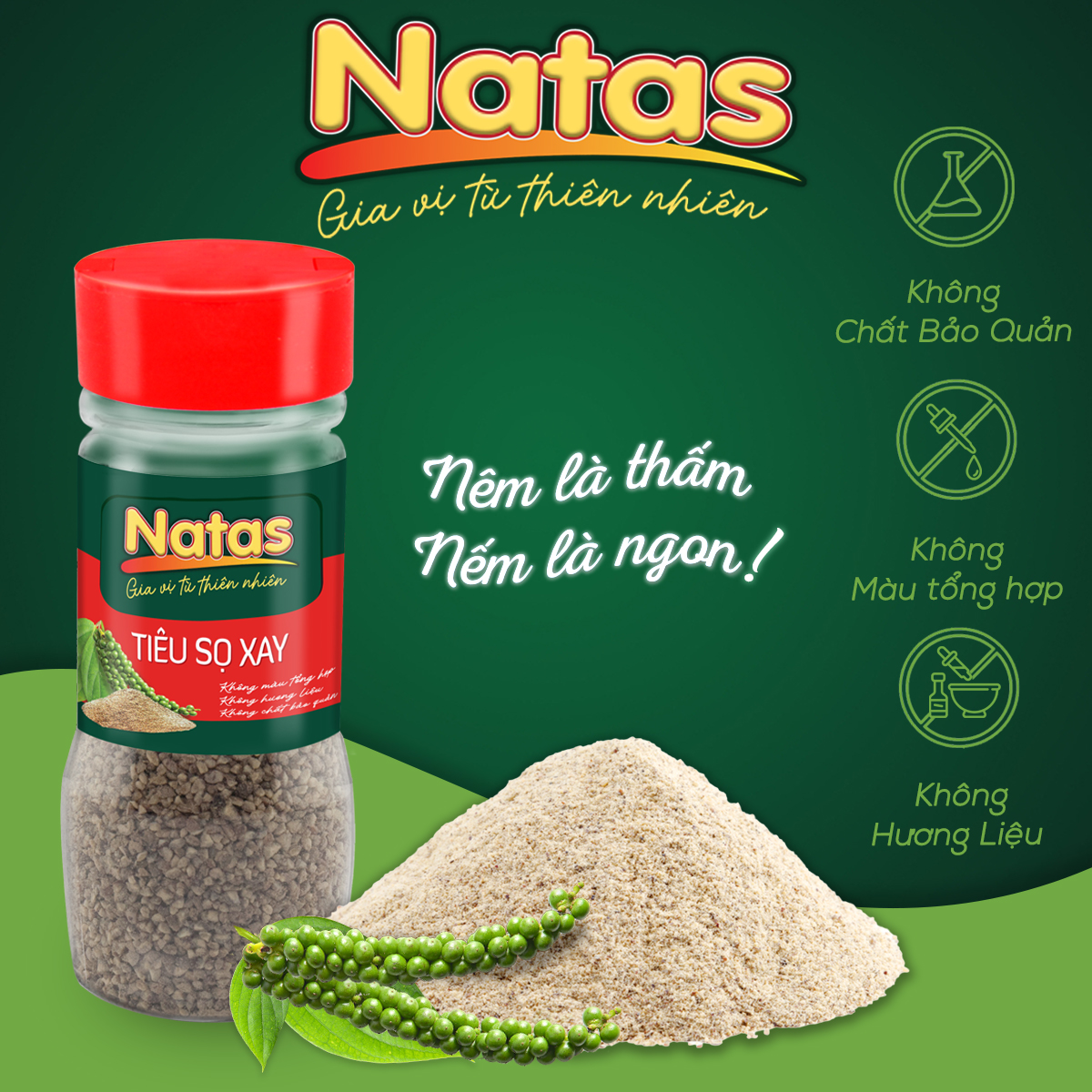 Tiêu sọ xay natas gia vị tiện dụng