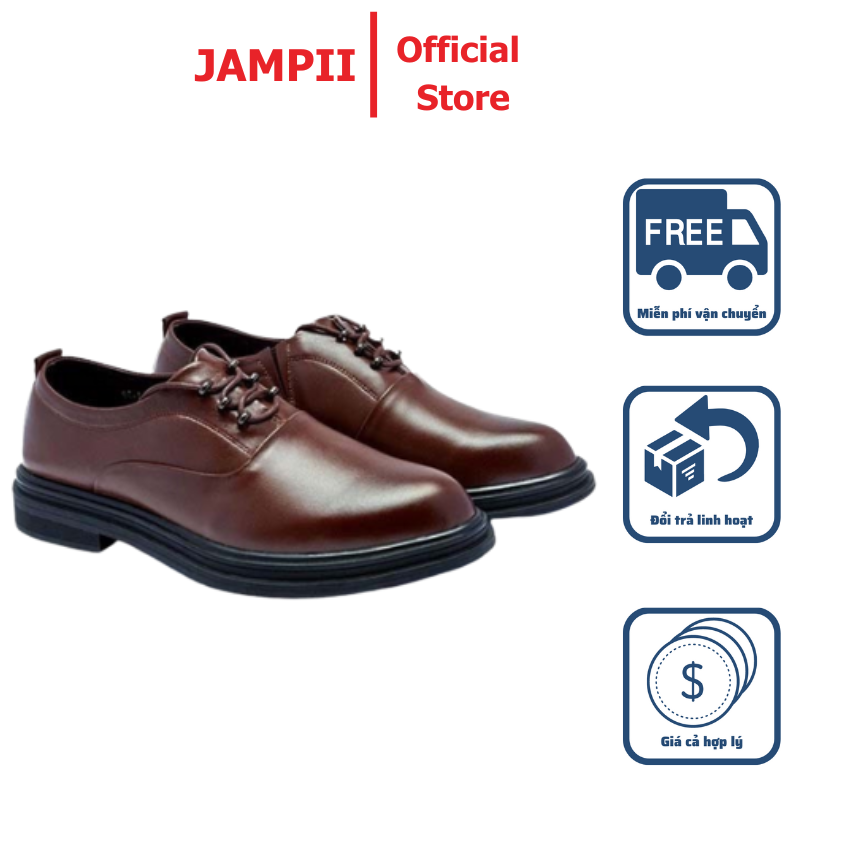 [FREESHIP] Giày da nam Oxford JAMPII A121-Giày da bò nam công sở đẹp. Giày nam phù hợp đi làm, đi chơi đi học, giày đi êm chân thoáng khí Bảo Hành 12 tháng