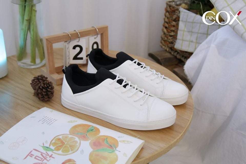 Giày sneaker couple nam nữ DinCox 43 white/black
