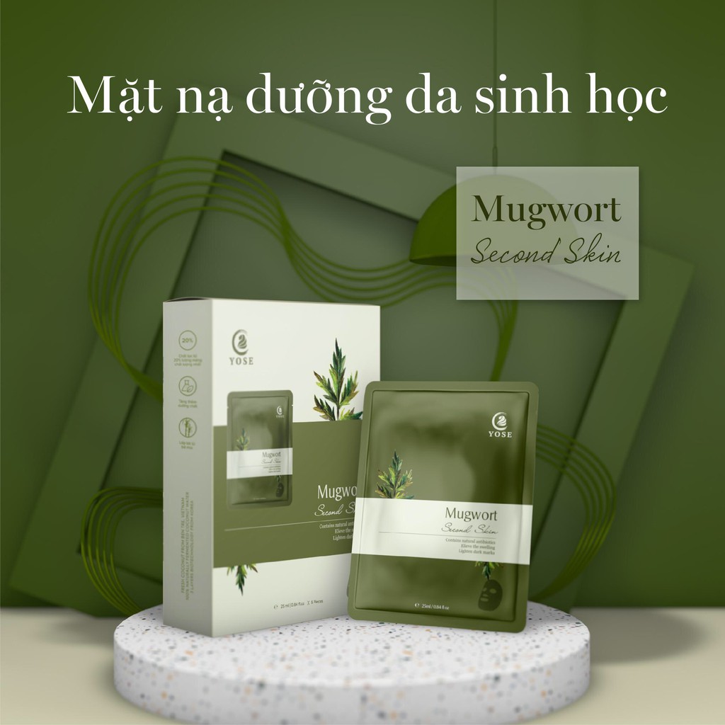 Mặt nạ d a sinh học coko yose mugwort - dịu da cấp nước dưỡng ẩm trắng sáng - mặt nạ ngải cứu