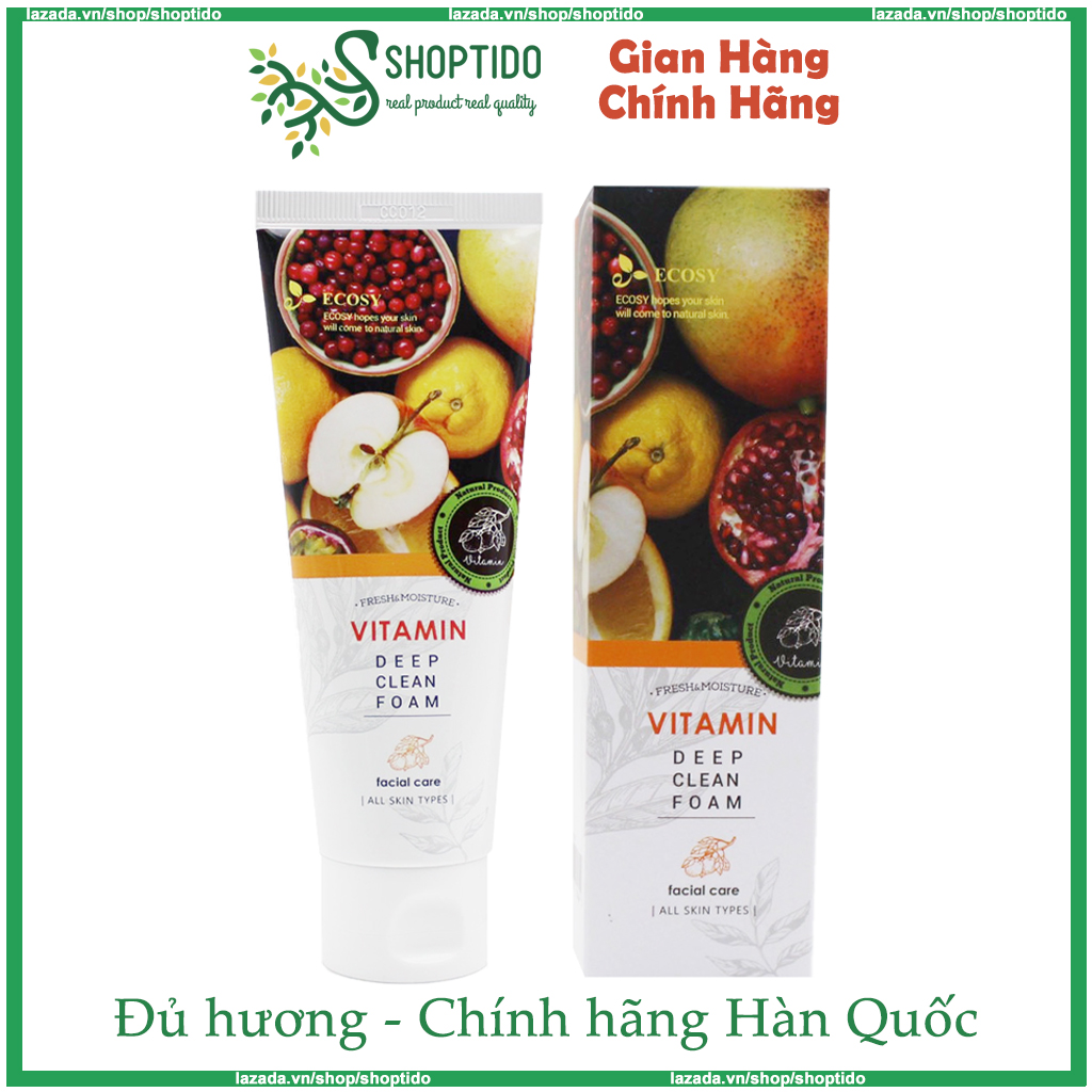 Sữa Rửa Mặt dưỡng da Ecosy chiết xuất ừ thiên nhiên, dịu nhẹ lành tính Deep Clean Foam 100ml NPP Shoptido