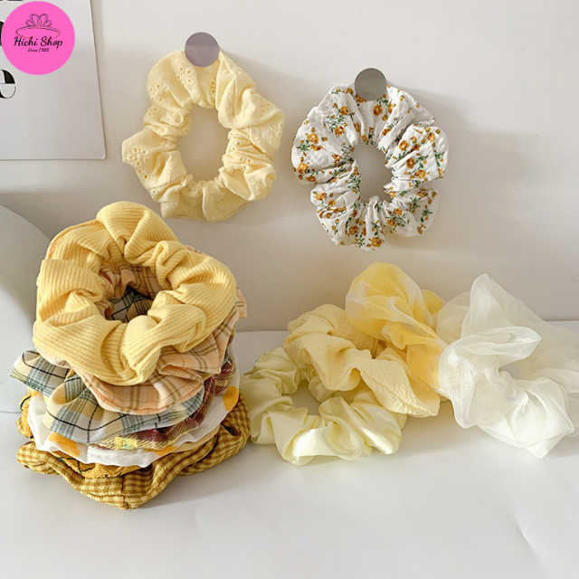 [Mẫu Mới Nhất] Dây Buộc Tóc Crunchies, Cột Tóc Vải Hàn Quốc Phong Cách Trẻ Trung, Tươi Mới Nhiều Hoạ Tiết Dễ Thương