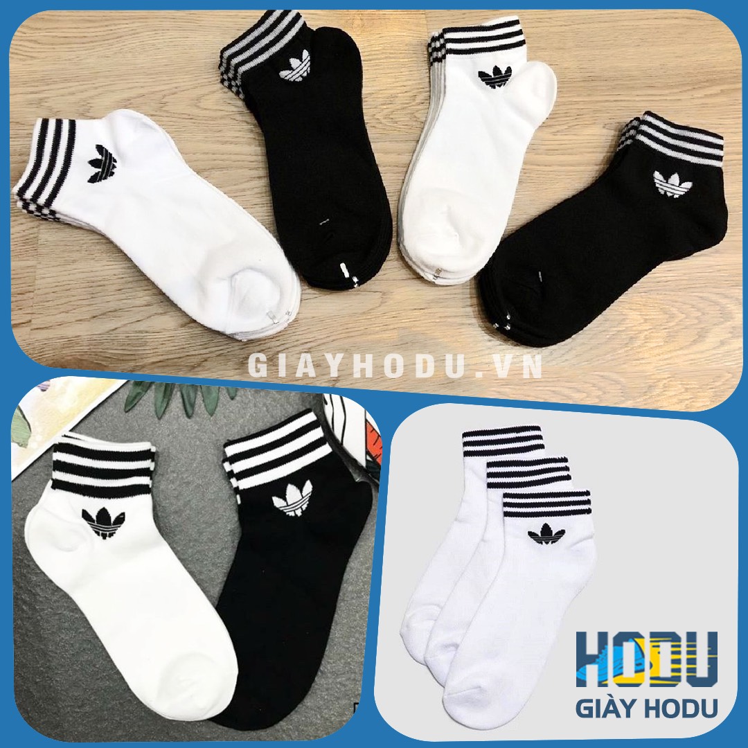 [HÀNG VNXK] Tất ngắn adidas 2 màu đen trắng