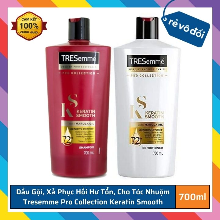 Dầu dội phục hồi hư tổn và giành cho tóc nhuộm Tresemme Protection Collection Keratin Smooth 700ml
