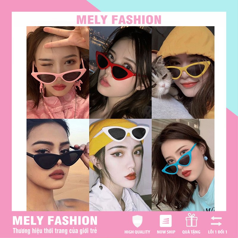 Kính râm mắt mèo thời trang nam nữ nhiều màu phong cách hàn quốc đi biển sành điệu MELY FASHION KI03