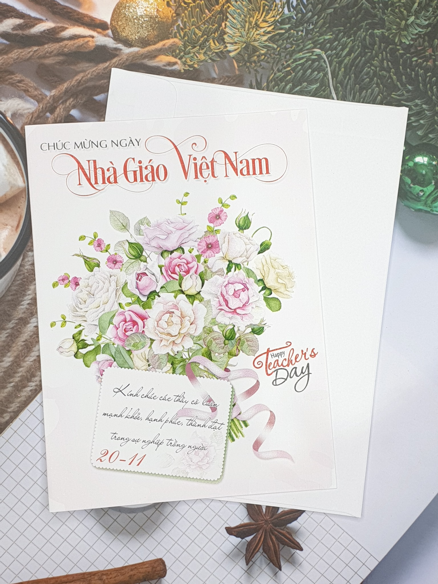 Thiệp 20-11 in hình khổ lớn : 8k /cái