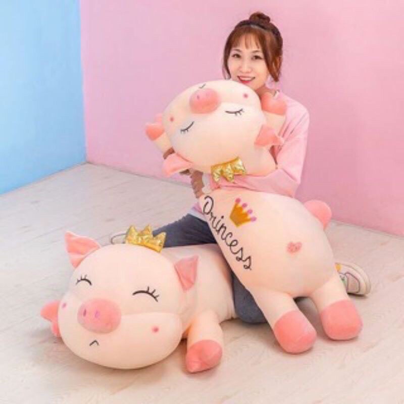 GẤU BÔNG - GỐI ÔM  LỢN ĐỘI VƯƠNG MIỆN MỀM MỊN ĐÁNG YÊU.  KÍCH THƯỚC 1m4