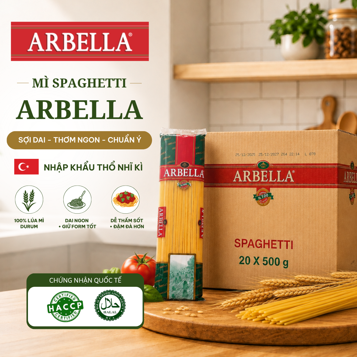 Sỉ Thùng 20 Gói Mì Ý Spaghetti Arbella 500g Nhập Khẩu Ý Sợi Dai Ngon Chuẩn Vị Cho Quán Ăn Gia Đình Bếp Ăn